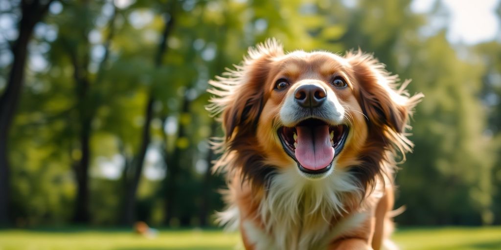 Active dog enjoying the outdoors with healthy mobility.